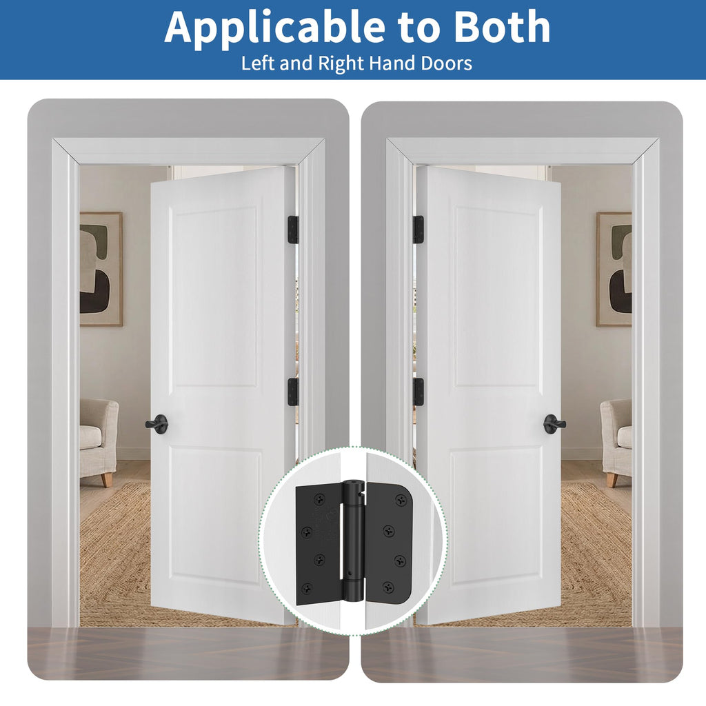 4 Inch Self Closing Door Hinges, Spring Hinges Self Closing Matte Black