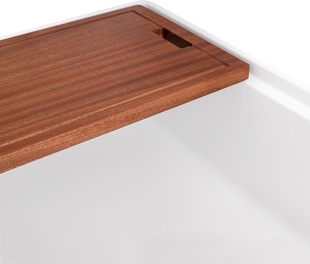 33 inch Fireclay Workstation Kitchen Sink - White Farmhouse Kitchen Sinks - Apron Front Sinks Single Bowl - MADE IN