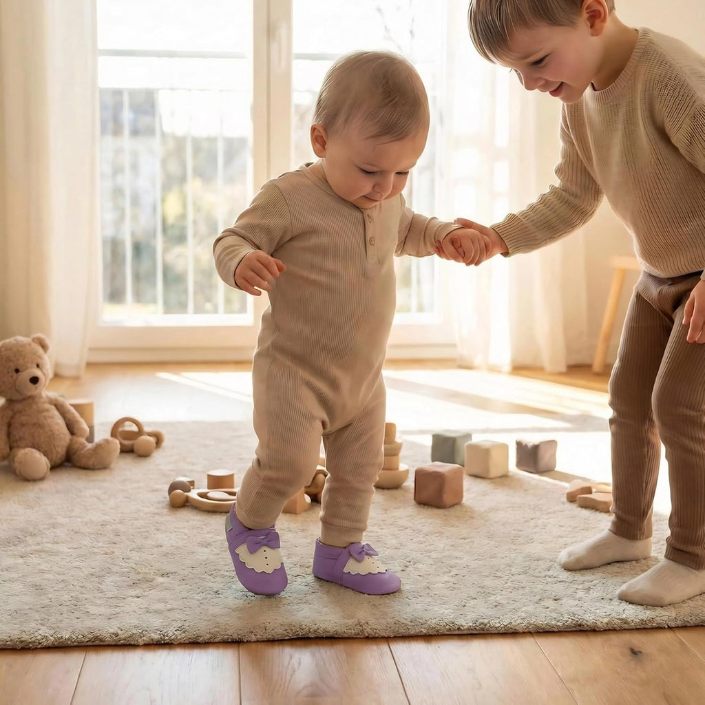 Baby Shoes Leather Moccasins Baby Girls Boys Slippers-Soft Sole Non-Skid Lightweight Infant Toddler First Walking