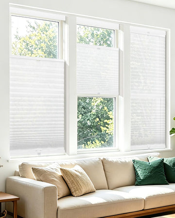Top Down Bottom Up Cordless Cellular Shades,Thermal Insulation Honeycomb Blinds Windows,(Clear White,21"x48")