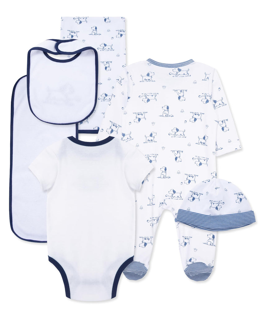 Me Baby Boys & Girls 6-Piece Layette Gift Set, Blue Puppy, Newborn