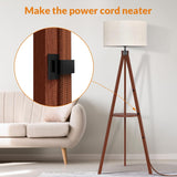 Tripod Floor Lamp, Mid Century Wood Standing Lamp, Modern Design Shelf Floor Lamp