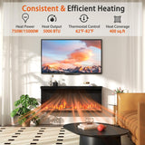 40 Inches 3-Sided Electric Fireplace Insert, 1200W Recessed, Wall-Mount, Freestanding Fire Place with Remote Control