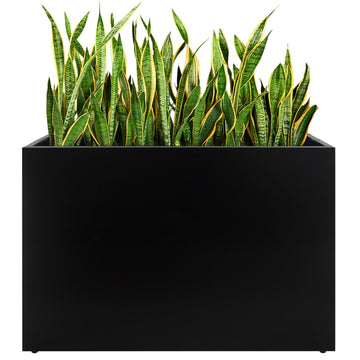Metal Planter Box, No Installation Galvanized Steel Folding Rectangular Planter with Drainage Holes, 35.5"x 10"x 28"
