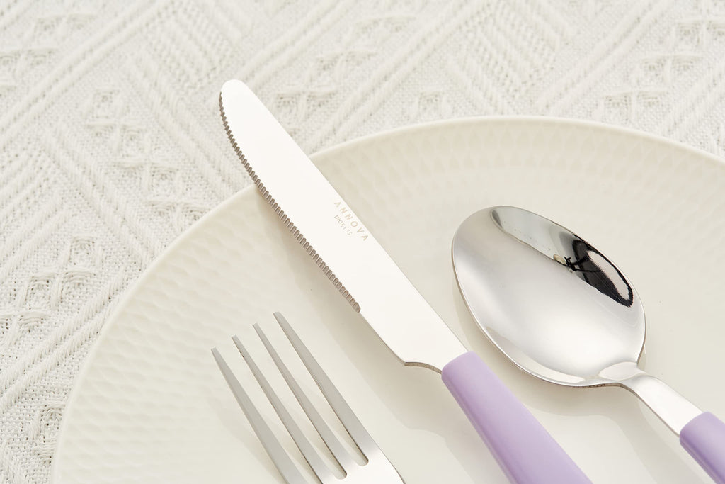 Silverware Set 20 Pieces Stainless Steel Cutlery Color Handle Flatware - 4 x Dinner Knife; 4 x Dinner Fork; 4 x Salad