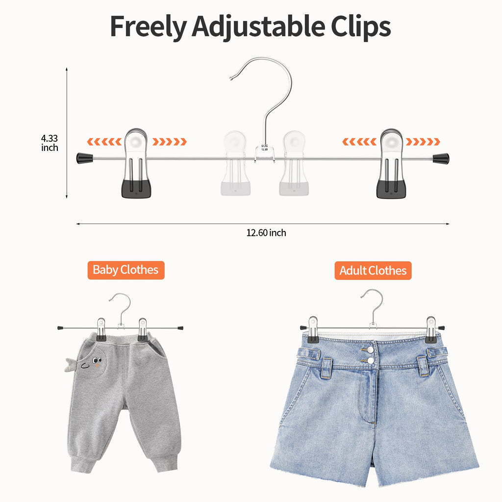 Pants Hangers with Clips Skirt Hangers for Women 50Pack