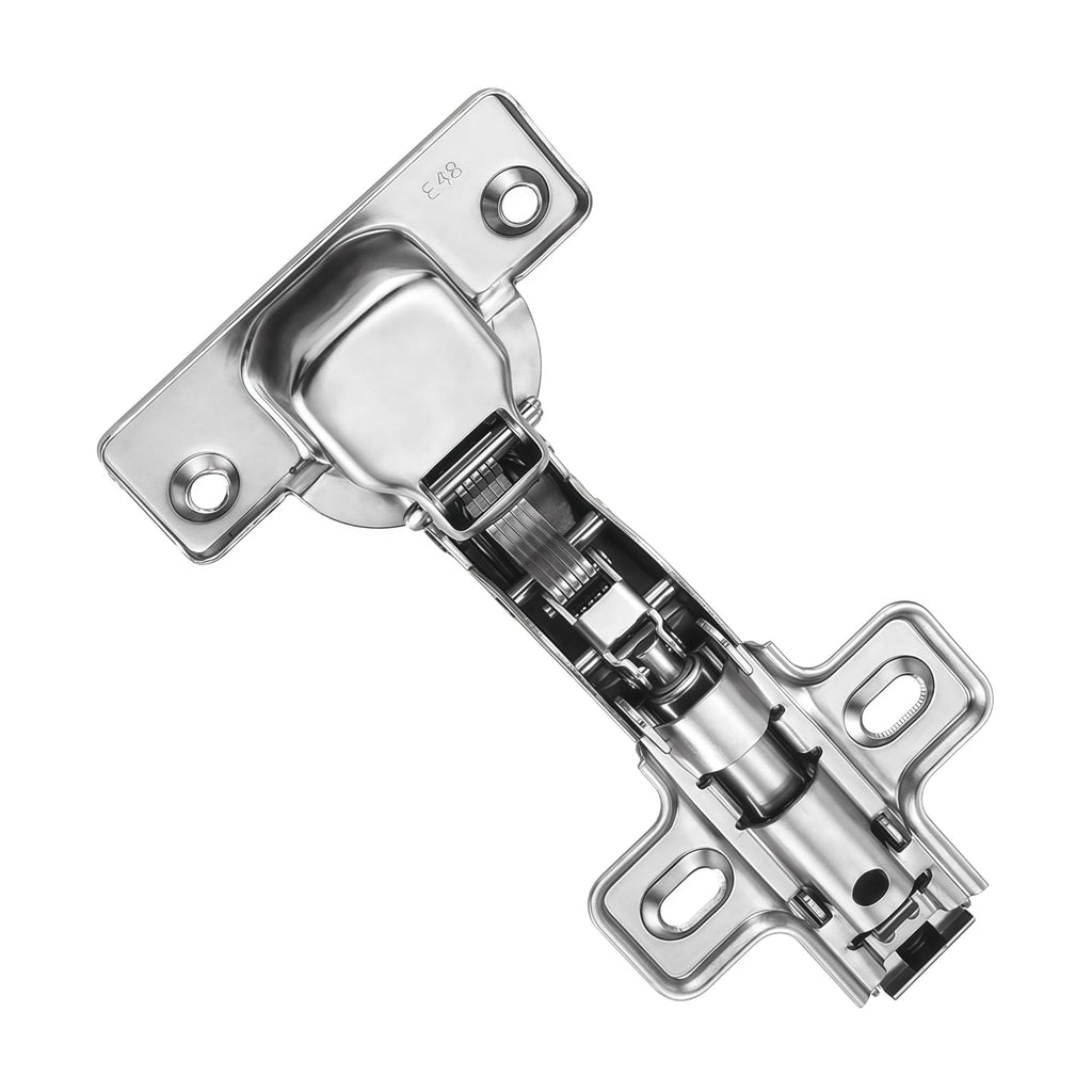 2 Pack Frameless Soft Close Cabinet Hinges 105°Clip on Plate Adjustable Concealed European Door Hinges Nickel Plated