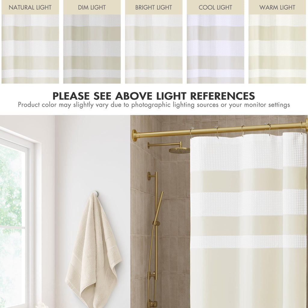 Spa Waffle Weave Stall Shower Curtain, 36 x 72", Cream