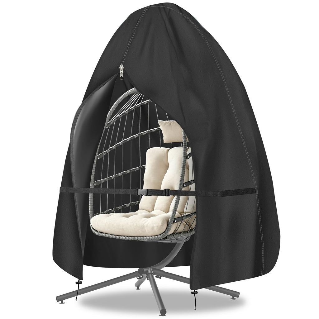 Upgraded 75"x45" Patio Egg Chair Covers Waterproof & UV Resistant, Heavy-Duty Zippered Cover for Outdoor Egg Swing