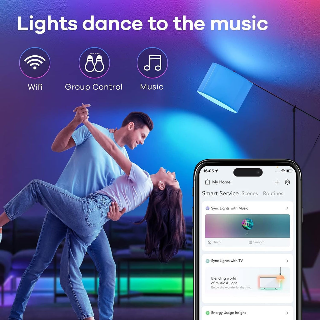 Matter Smart Light Bulbs 4 Pack Bundle with 3 Pack, Work with Apple Home, Siri, Alexa, Google Home, SmartThings