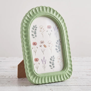 4x6 Inch Petal Wave Rock Retro Green Picture Frame Cute Wavy Edge