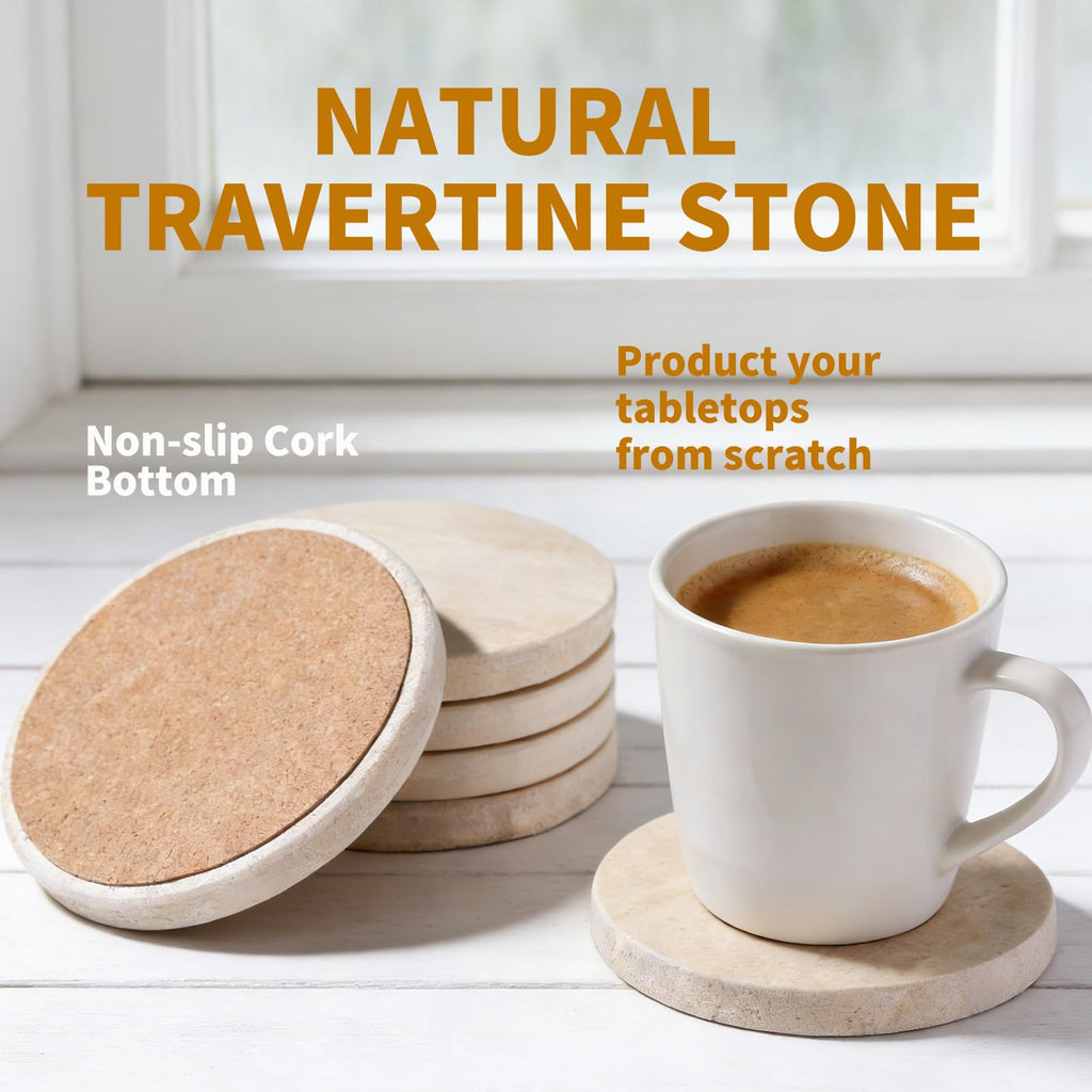 Travertine Marble Coasters Set of 5