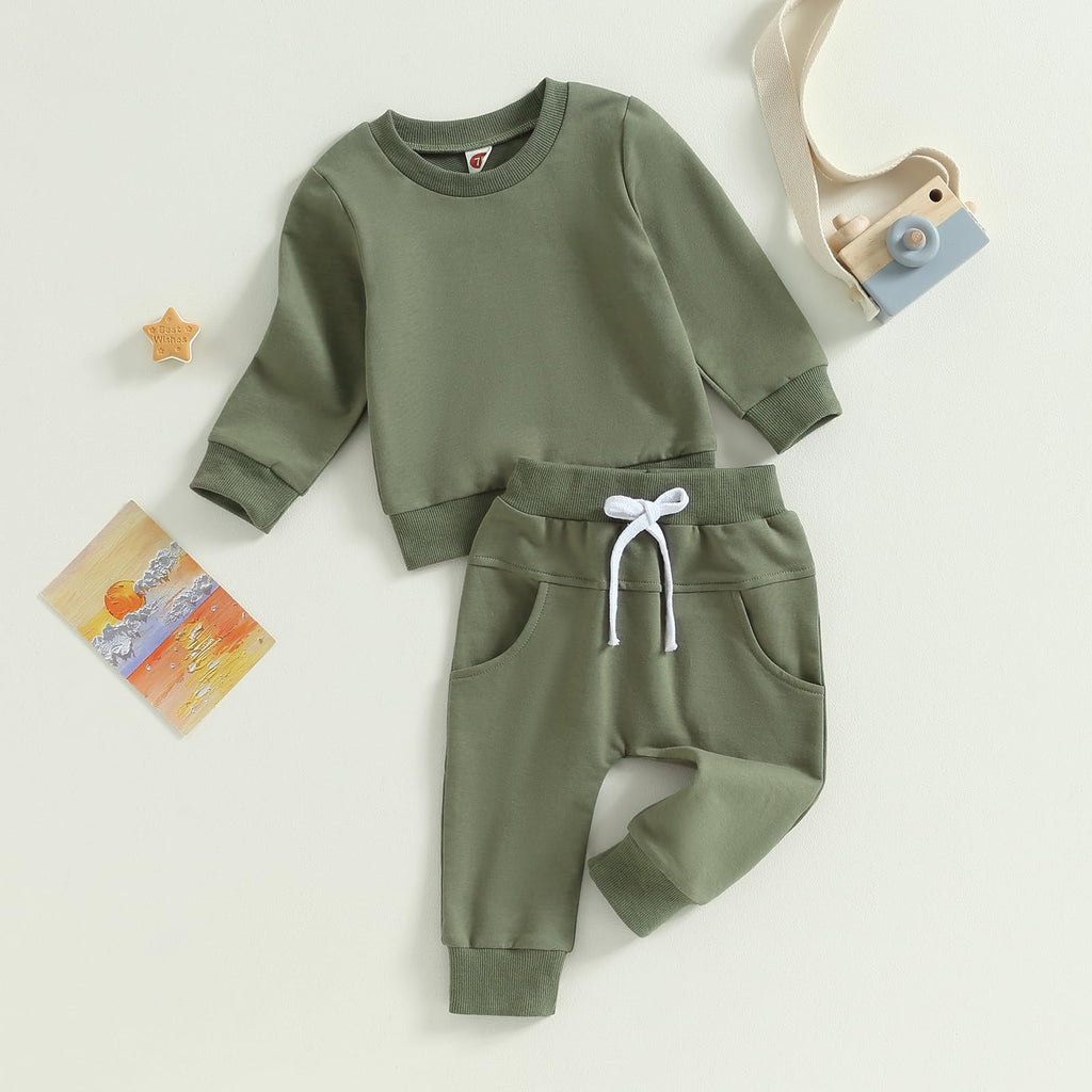 Tiaham Baby Boy Clothes Girl Outfits Fashion Sweatshirt Sweat Pant Kids Toddler Tops Pant Sets