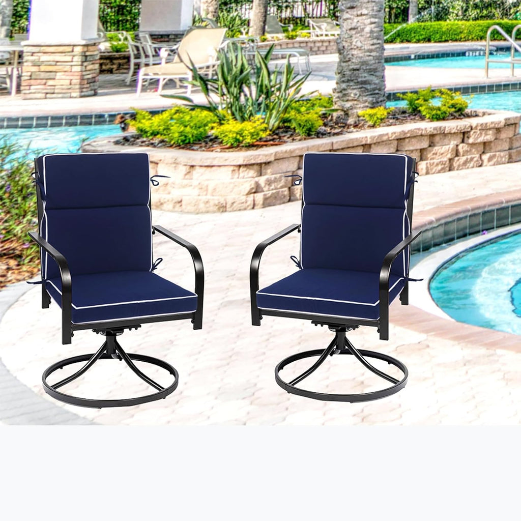 Outdoor Patio Chair Cushions Set of 2, Water Resistant Adirondack Chair Cushions 44 x 21 in, All Weather Seating