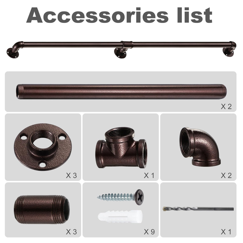 Staircase Handrails, Wall Hand Railing, Bronze, 6FT