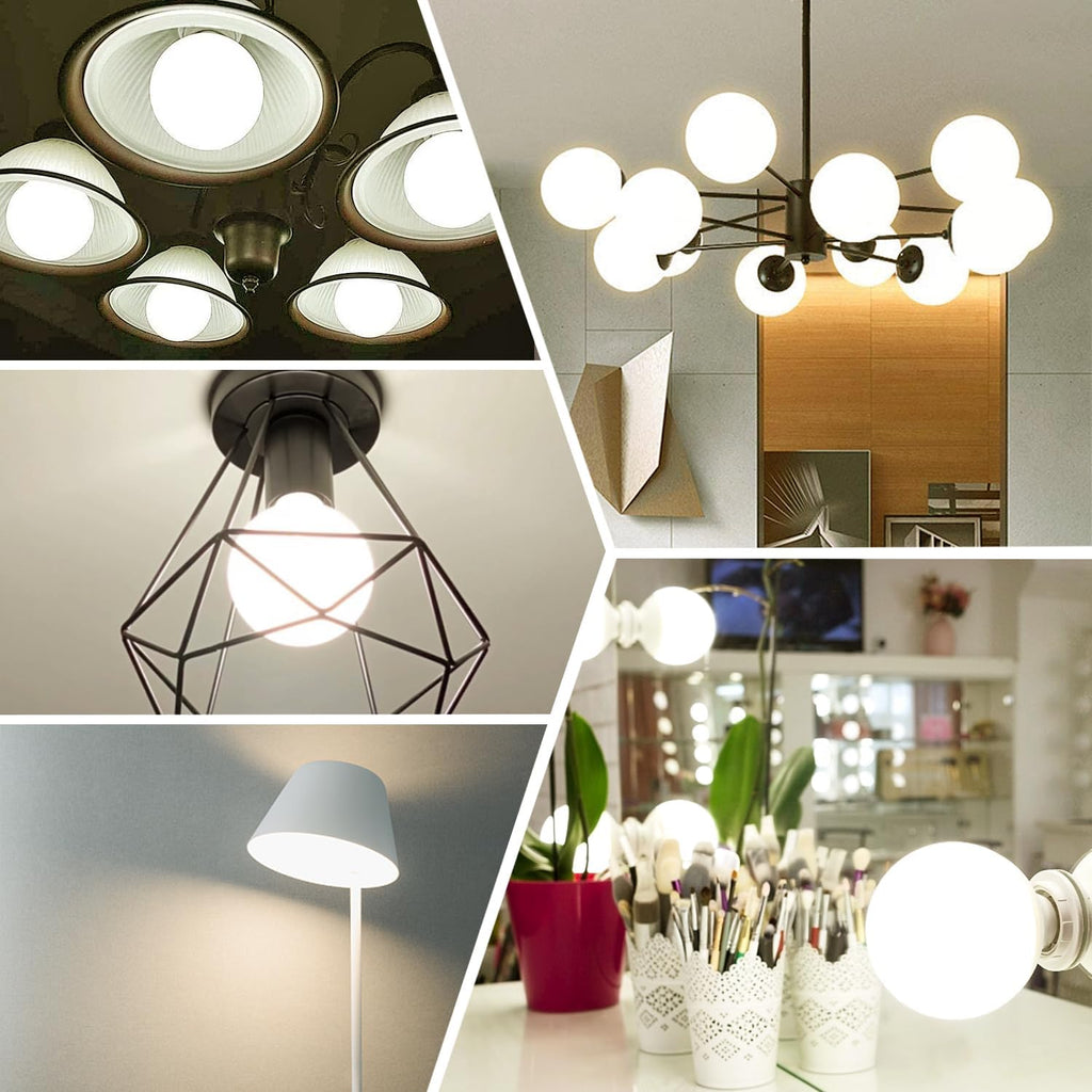 G30 LED Globe Light Bulbs, E26 Base, Neutral White 4000K, 2 Pack