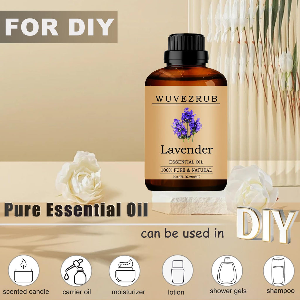 Lavender Essential Oil for Diffuser, Aromatherapy & DIY-240ml