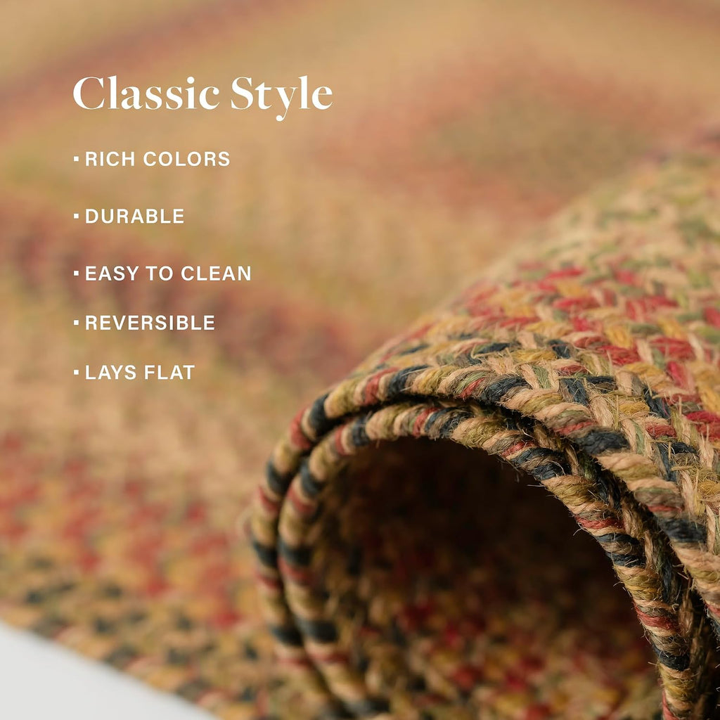 Kingston Oval Braided Rugs 20x30 - A Jute Braided Multi Colored Rug to Use, and Bathroom
