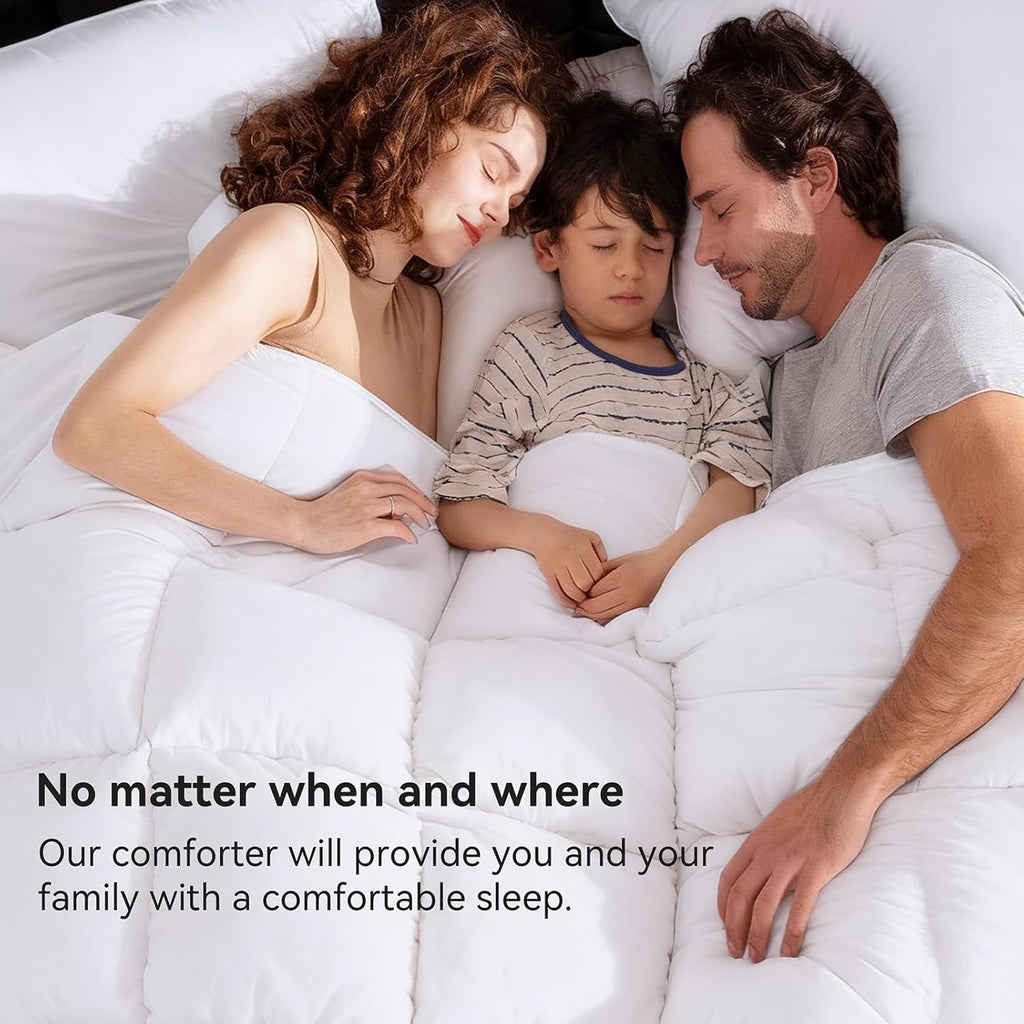 Goose Feather Down Fiber Comforter Twin, Ultra Soft Medium Warm Duvet Insert