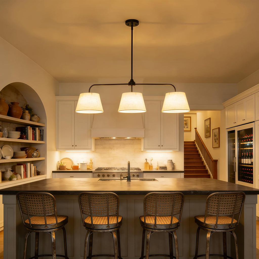 40" Linear Chandeliers, Black Kitchen Island Lighting