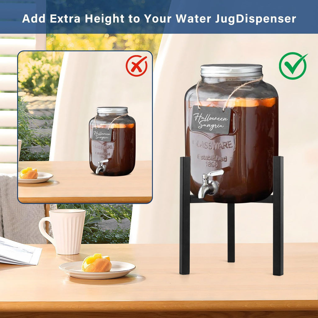 Beverage Water Jug Stand Adjustable 7-12.6 IN - Drink Dispenser Stand Only, Fit 3-5 Gallon Water Jug Holder Container