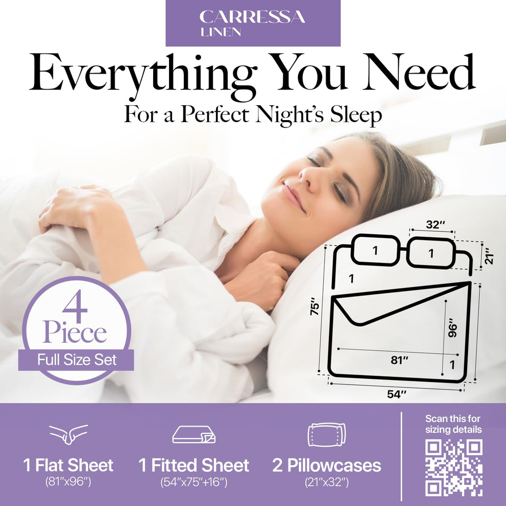 600 Series Striped Full Size Sheets Set, Sateen, Silver