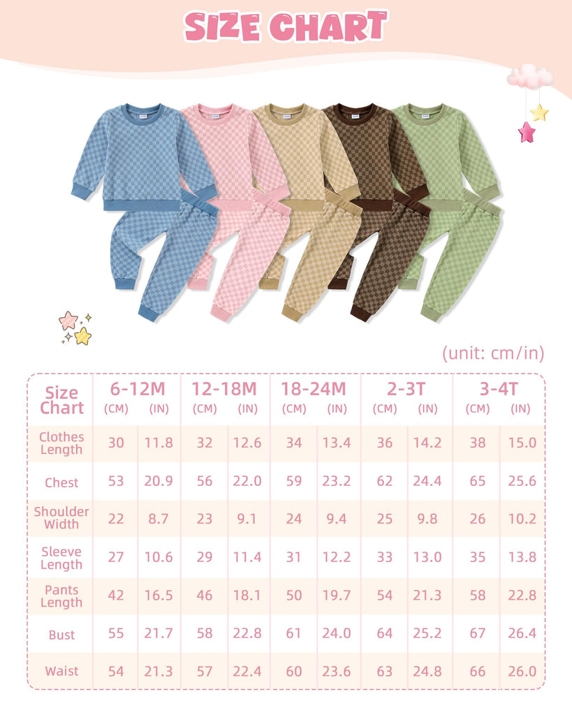 Toddler Girl Clothes - Checkered Baby Sweatsuit Set