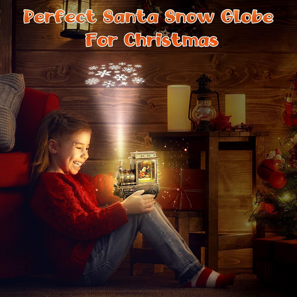 Musical Snow Globe Lantern, Christmas Decor with Projection