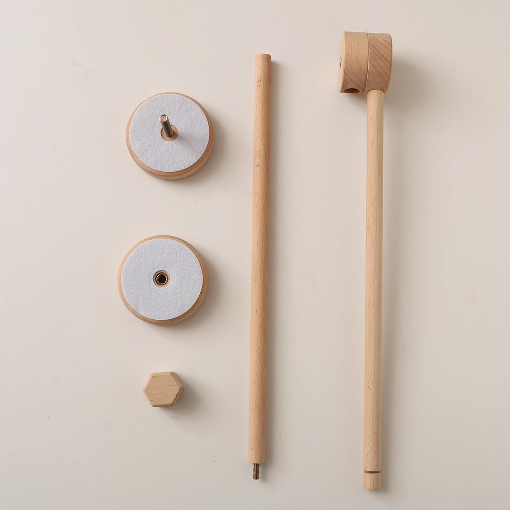 Crib Mobile Arm Wooden Holder - Baby Mobile Hanger with 360° Vertical Adjustment, Stabilizing Attachment for Added