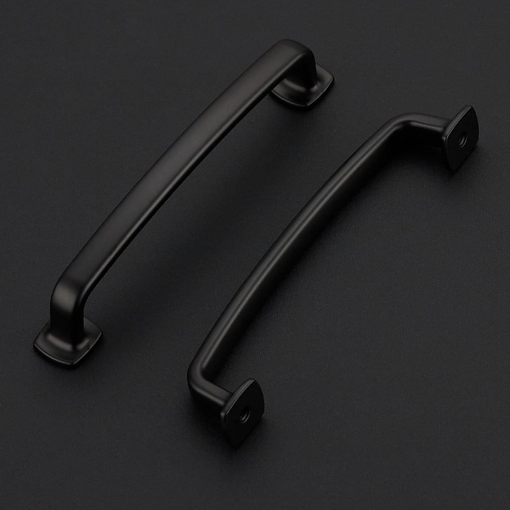 10 Pack Black Cabinet Handles, 5" Hole Center Arch Drawer Pulls