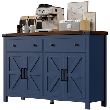55'' Buffet Cabinet with Storage, Farmhouse Kitchen Storage Cabinet with 4 Doors and 2 Drawers, Coffee Bar Buffet
