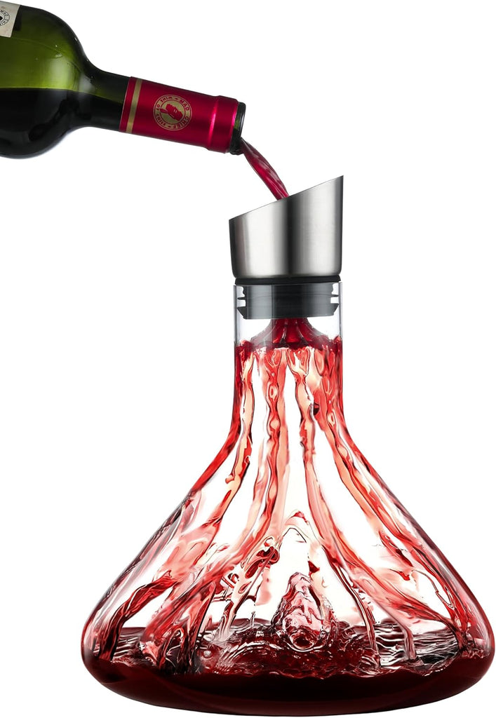 Wine Decanter, Wine Carafe, Red Wine Decanter,100% Lead-free Crystal Glass, Wine Hand-held Aerator, Wine Gift, Wine