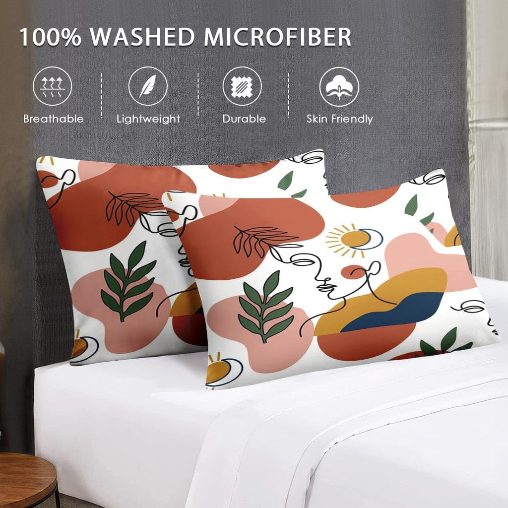 Twin Comforter Set, 2 Pieces Boho Orange Bedding Set