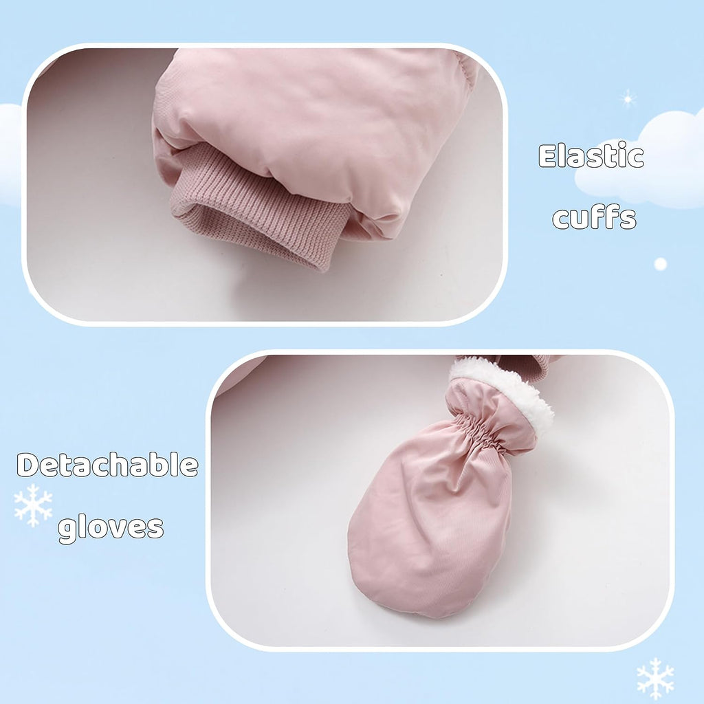Baby Girl Boy Snowsuit Cute Down Jacket Hooded Romper Light Puffer Padded Jumpsuit Infant Winter Outwear
