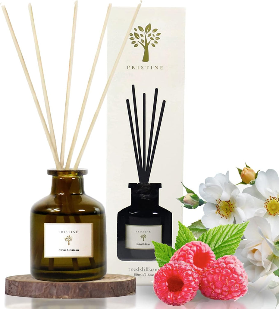 Swiss Château/Inspired by Hilton Reed Diffuser - Home & Bathroom | Fresh Cut Rose, Tangerine, Cedarwood Oil Reed