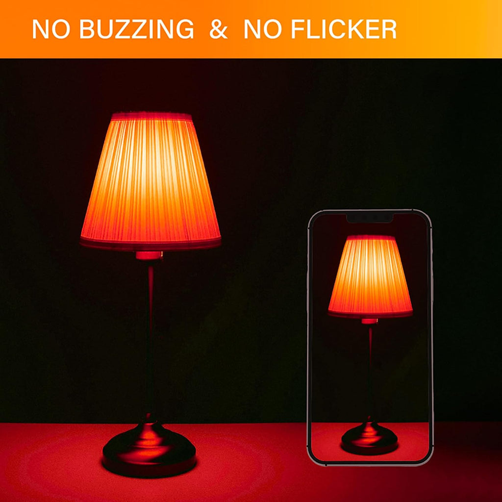 A19 LED Edison Red Filament Light Bulbs, Red Colored Glass