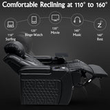 Home Theater Seating,Top-Grain Leather Recliner Sofa, Zero Gravity Power Reclining Couch with Ambient LED Lights