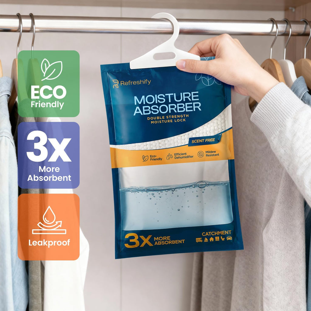 Moisture Absorbers and Humidity Absorber Bags for Closet - 10 Pack High