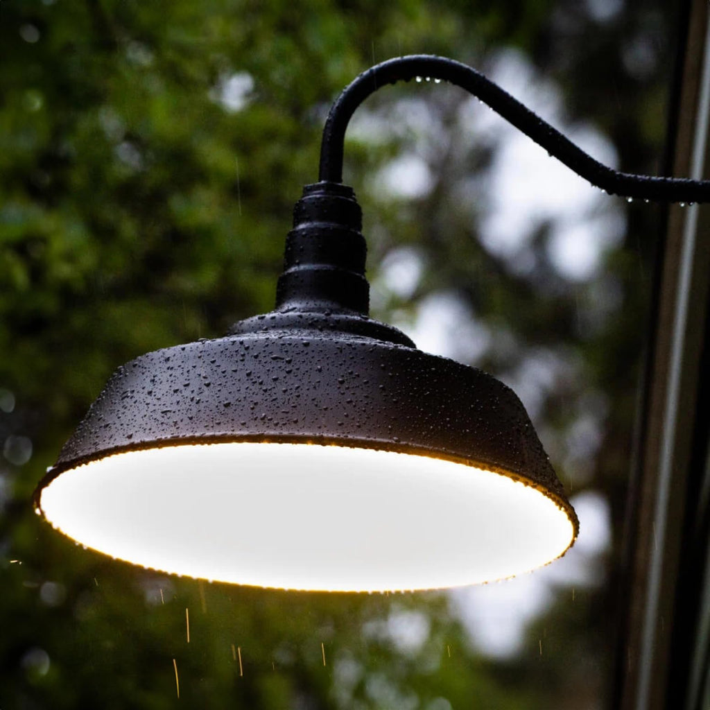 Dusk to Dawn | Redondo Barn Light | Outdoor Wall Mounted | 20 inch Dome | 20 inch Straight Arm | Large Farmhouse