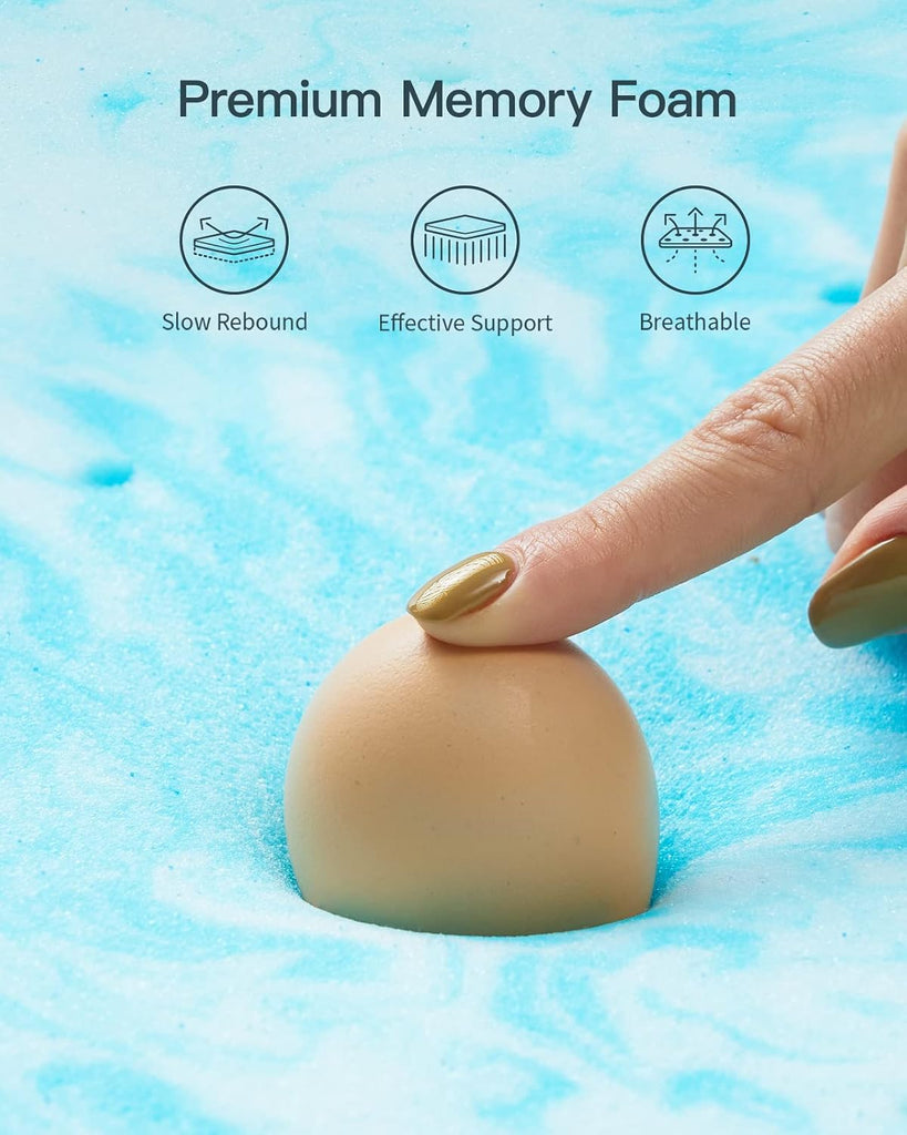 3 Inch Queen Memory Foam Mattress Topper, Cooling Gel Infused Mattress Pad, Ventilated Bed Topper for Pressure