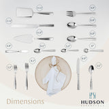 89-Piece Hammered 18/10 Stainless Steel Silverware Cutlery Set with Serving Set, Flatware Service for 12