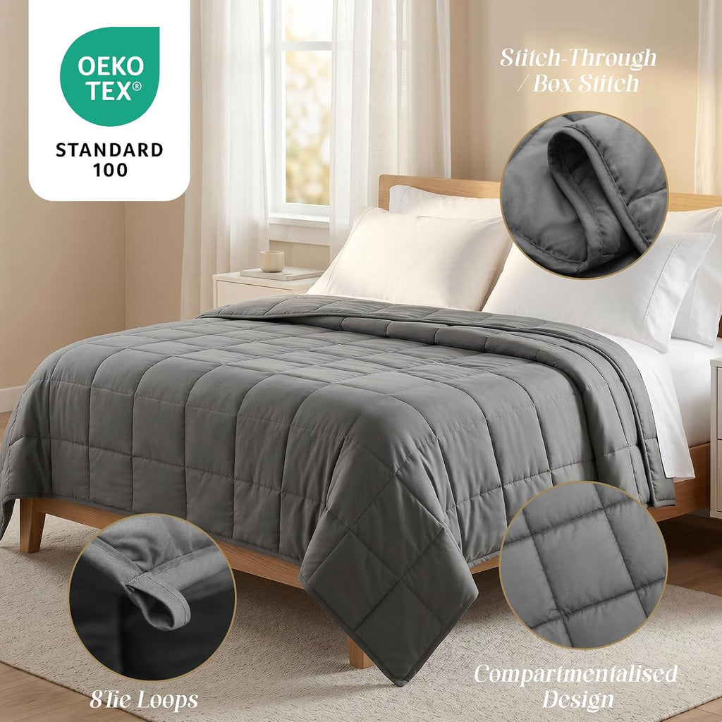 Weighted Blanket for Adults (15 lbs, 60" x 80", Queen Size) Breathable Heavy Throw Blanket for 120-160 lbs, Soft