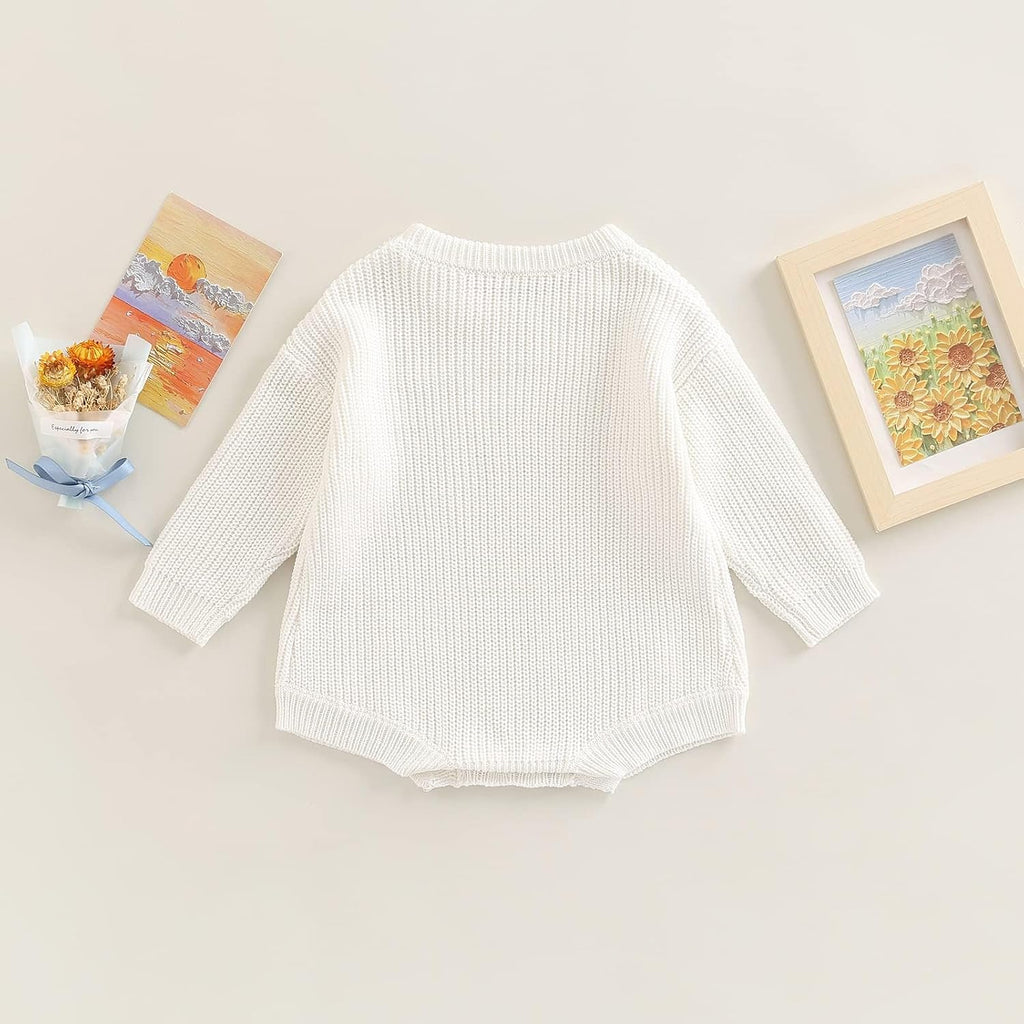Baby Boy Girl Sweater Oversized Long Sleeve Knitted Romper