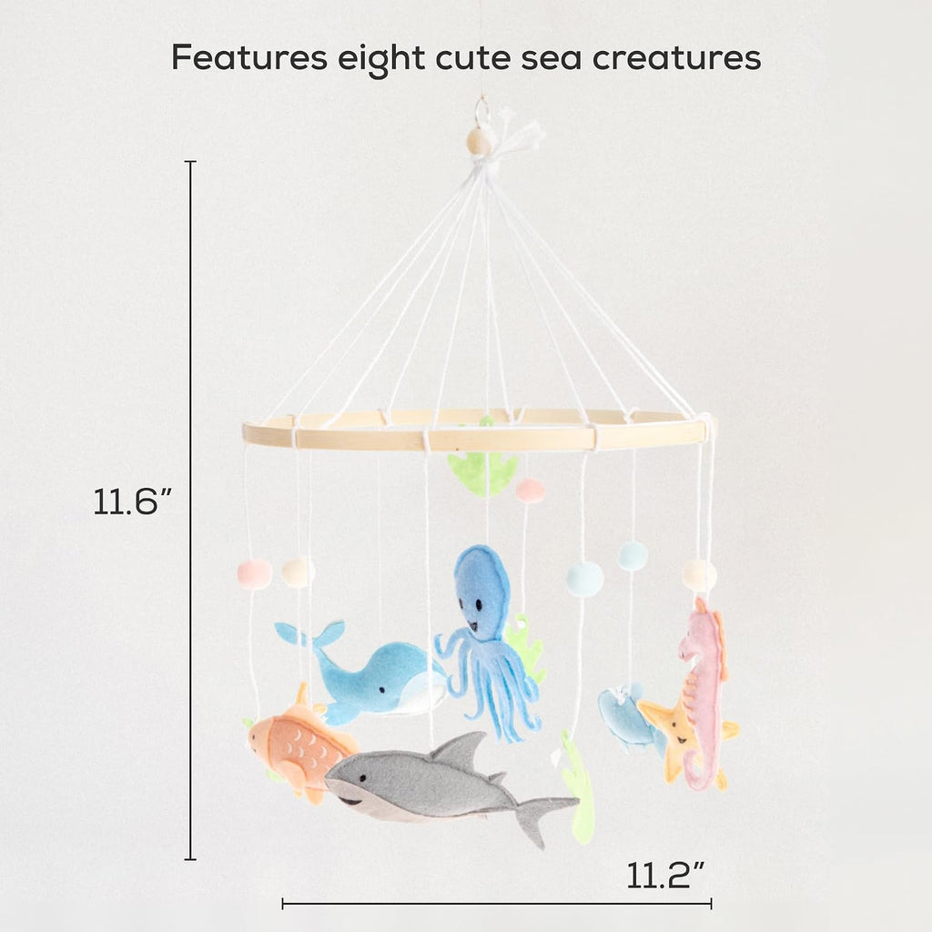 Baby Mobile for Crib - Animal Nursery Mobiles - Gender Neutral Baby Nursery Decor - Ocean Creatures
