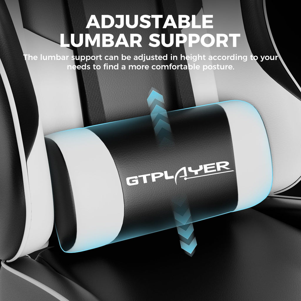 Gaming Chair, Computer Chair with Footrest and Lumbar Support(WT)
