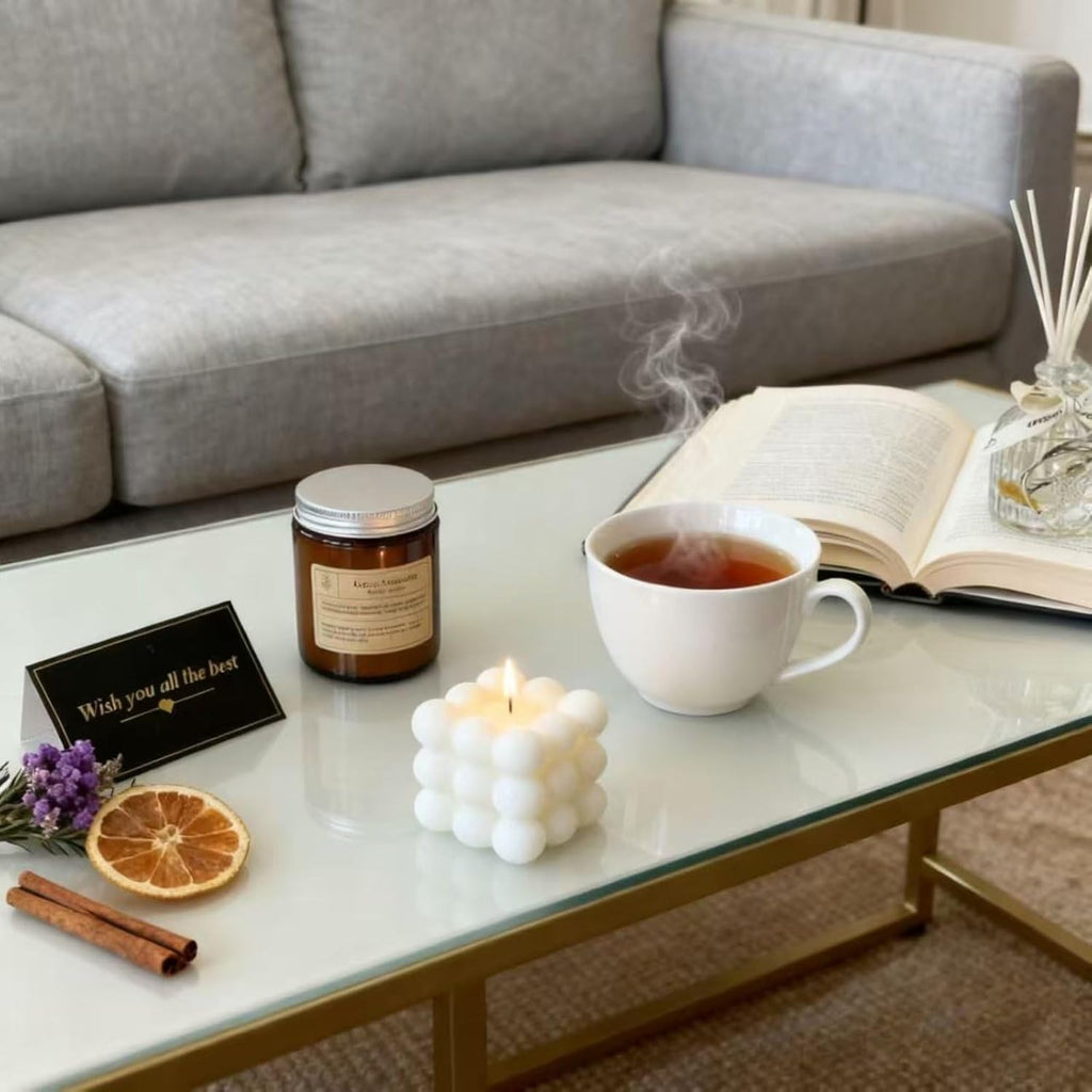 English Pear & Freesia Candle and Reed Diffuser Gift Set with - Long-Lasting Botanical Fragrance Aromatherapy