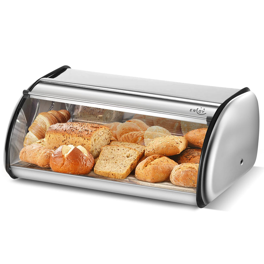 Counter, Stainless Steel Roll Top Bread Bin
