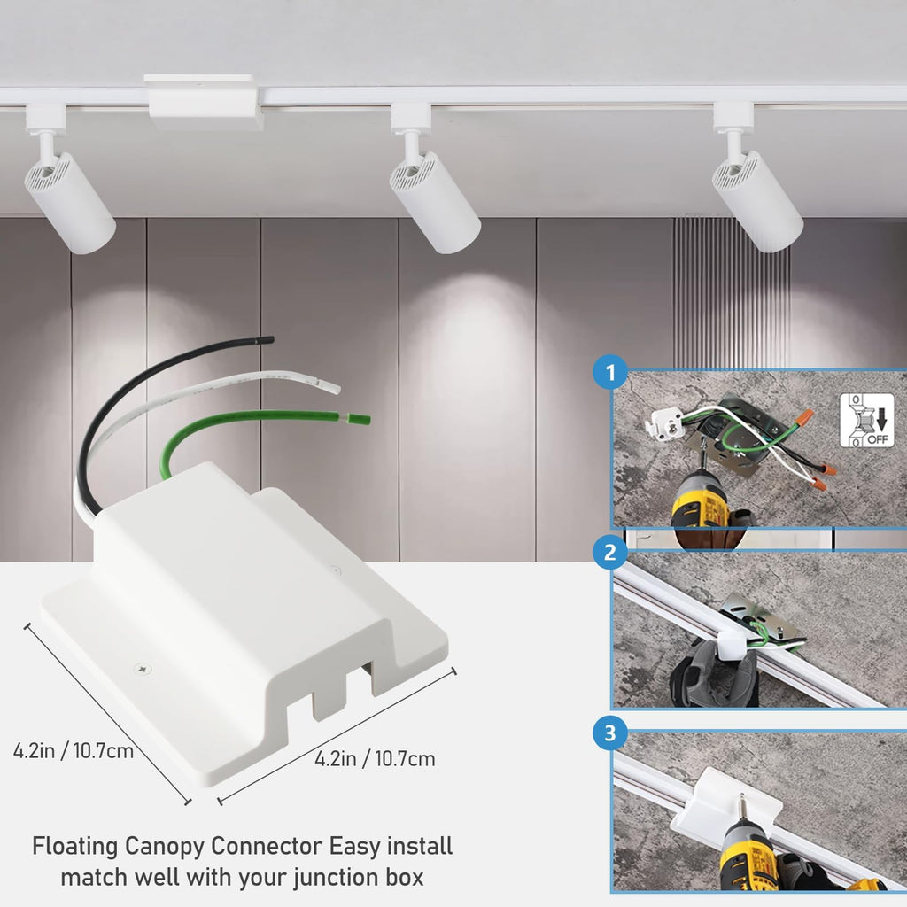 12 Lights LED Track Lighting Kit with 13FT H Track Lighting Rails & Floating Canopy Connector, GU10 Track Light Kit