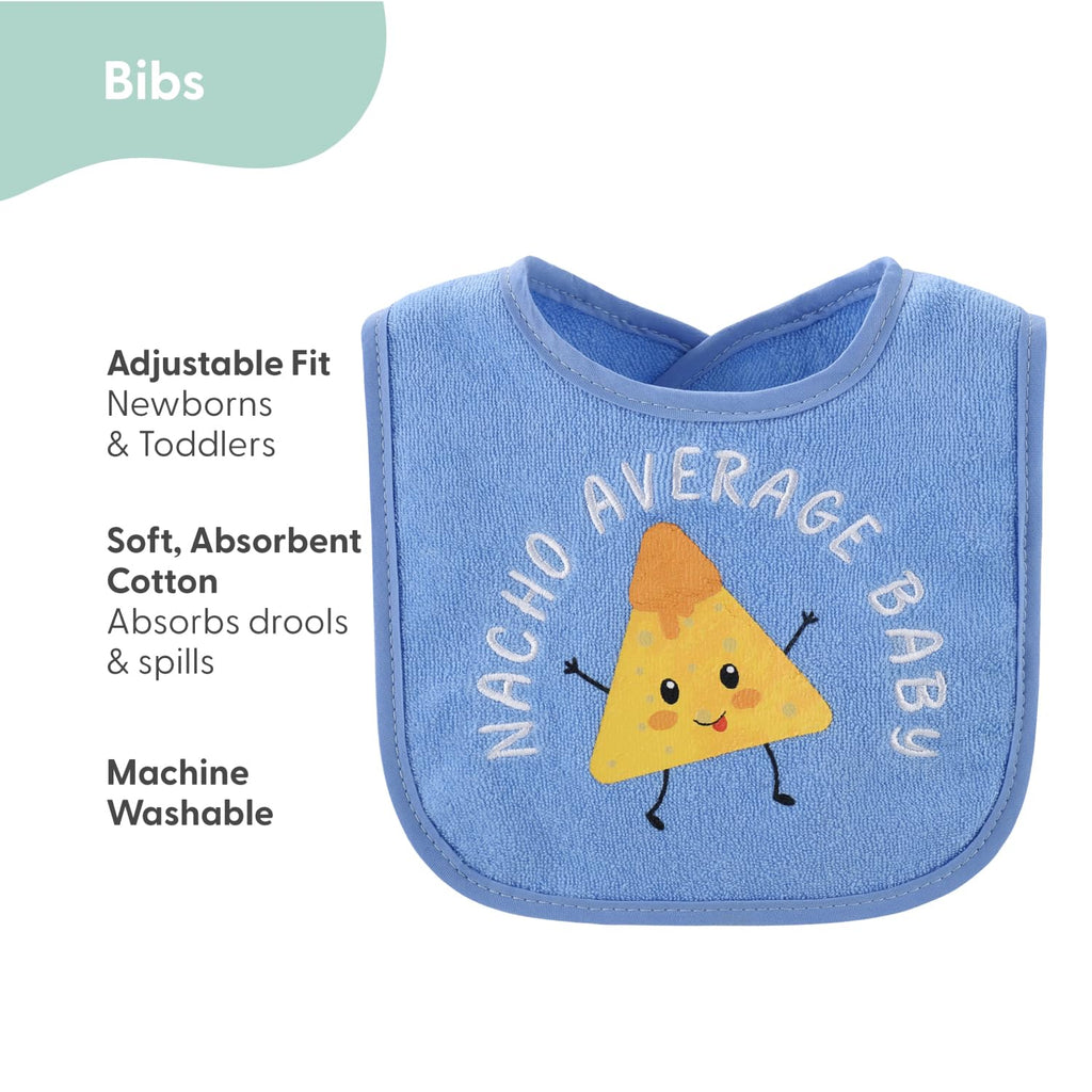 Baby Boy Terry Bibs Set of 10-100% Cotton, Soft, Absorbent Baby Bibs, Toddler Boy Set, Newborn & Infant Bib - Oh Boy!