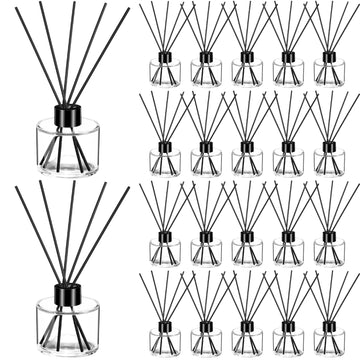 20 Set Reed Diffuser Bottles, 100ml Glass Jars with Stick, Clear